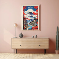Nishio's Majestic Mountain Travel Poster PosterGoat