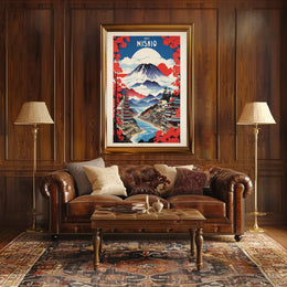 Nishio's Majestic Mountain Travel Poster PosterGoat