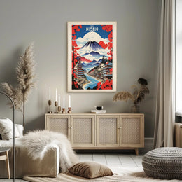Nishio's Majestic Mountain Travel Poster PosterGoat