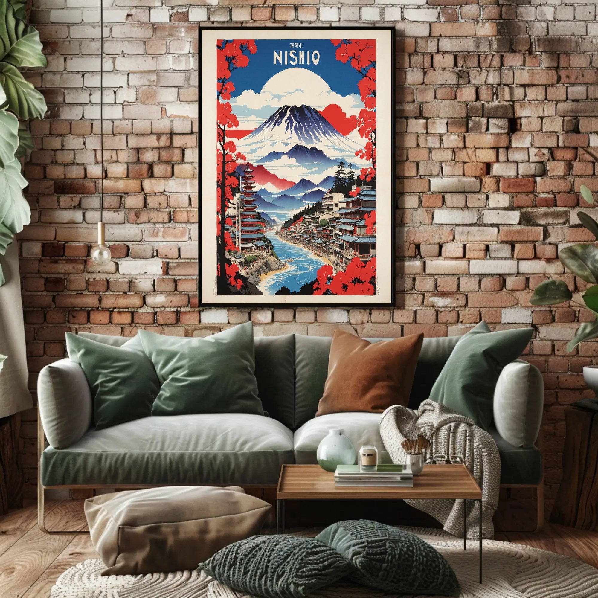Nishio's Majestic Mountain Travel Poster PosterGoat