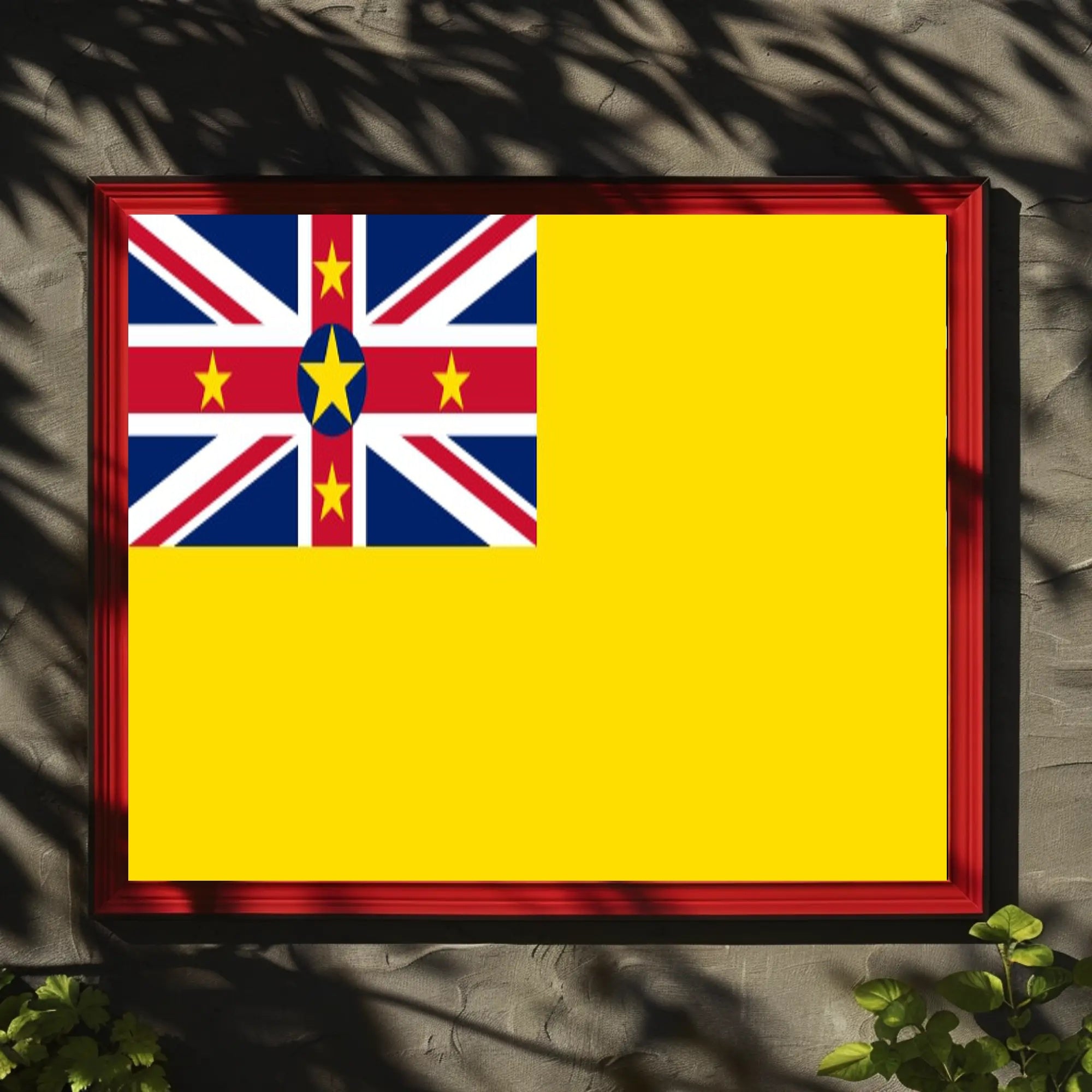 Niue Flag Poster Featuring Vibrant Modern Graphic Elements PosterGoat