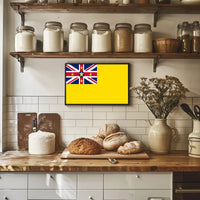 Niue Flag Poster Featuring Vibrant Modern Graphic Elements PosterGoat