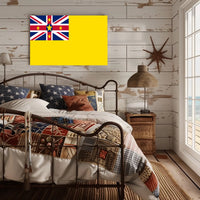 Niue Flag Poster Featuring Vibrant Modern Graphic Elements PosterGoat