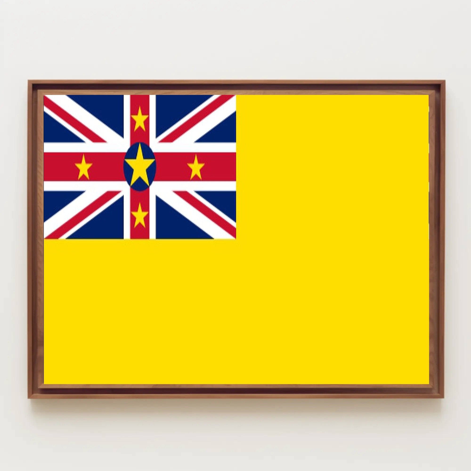 Niue Flag Poster Featuring Vibrant Modern Graphic Elements PosterGoat