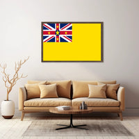 Niue Flag Poster Featuring Vibrant Modern Graphic Elements PosterGoat