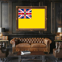 Niue Flag Poster Featuring Vibrant Modern Graphic Elements PosterGoat