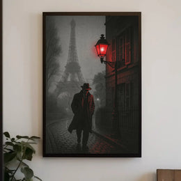 Noir Detective Paris Scene Poster - Abstract, Artistic, or Pop Culture Poster PosterGoat