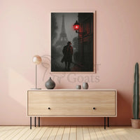 Noir Detective Paris Scene Poster - Abstract, Artistic, or Pop Culture Poster PosterGoat