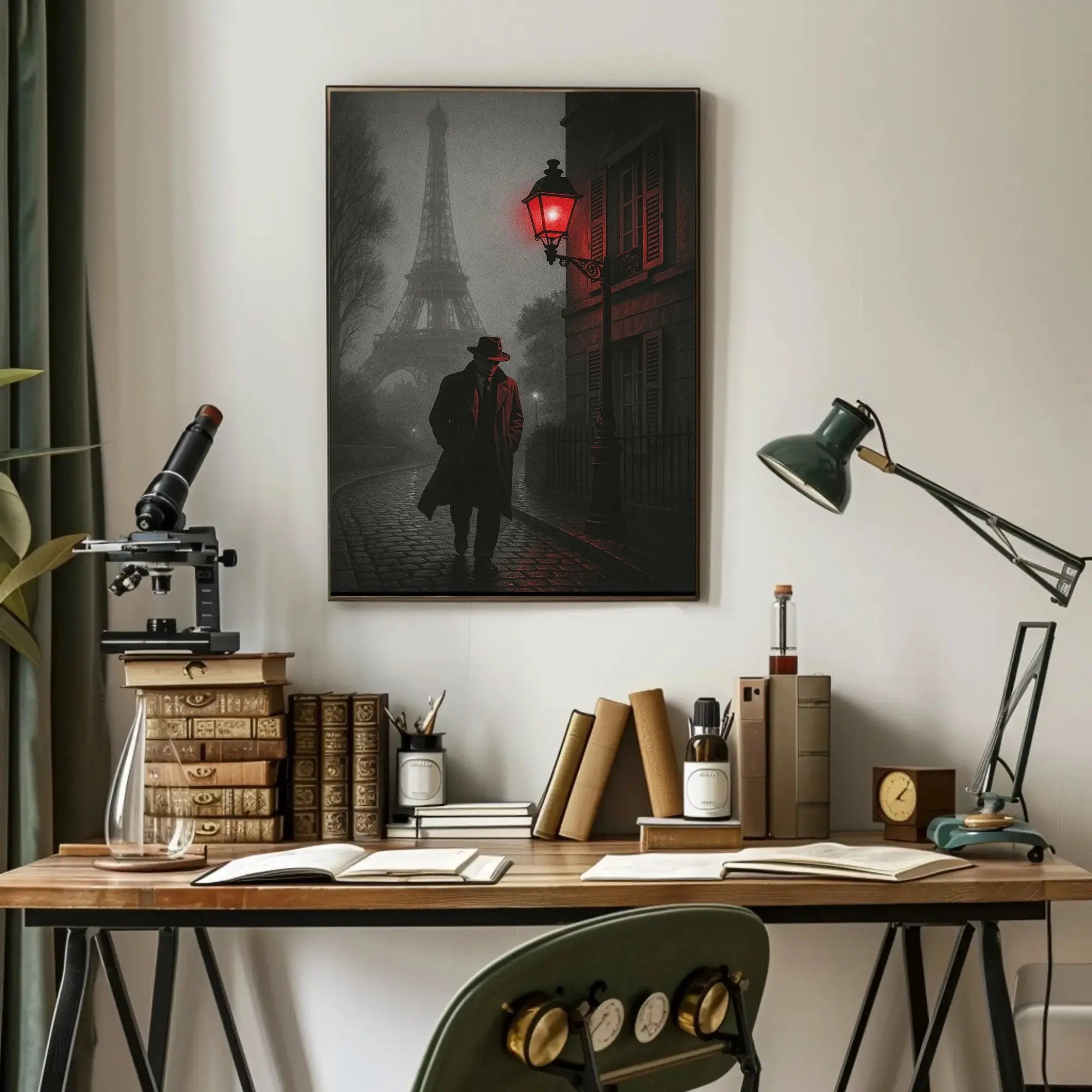 Noir Detective Paris Scene Poster - Abstract, Artistic, or Pop Culture Poster PosterGoat