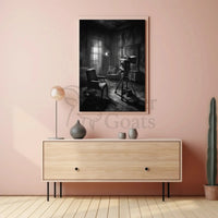 Noir-Inspired Vintage Film Set Art Print - Artistic Poster PosterGoat