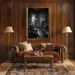 Noir-Inspired Vintage Film Set Art Print - Artistic Poster PosterGoat