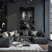 Noir-Inspired Vintage Film Set Art Print - Artistic Poster PosterGoat