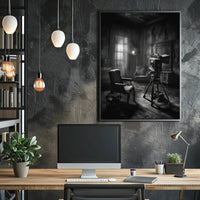 Noir-Inspired Vintage Film Set Art Print - Artistic Poster PosterGoat