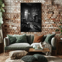 Noir-Inspired Vintage Film Set Art Print - Artistic Poster PosterGoat