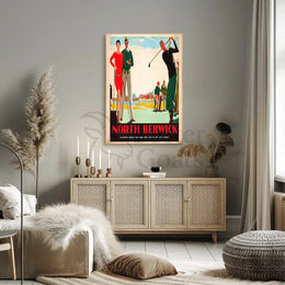 North Berwick Golf Elegance Art Deco Travel Poster PosterGoat