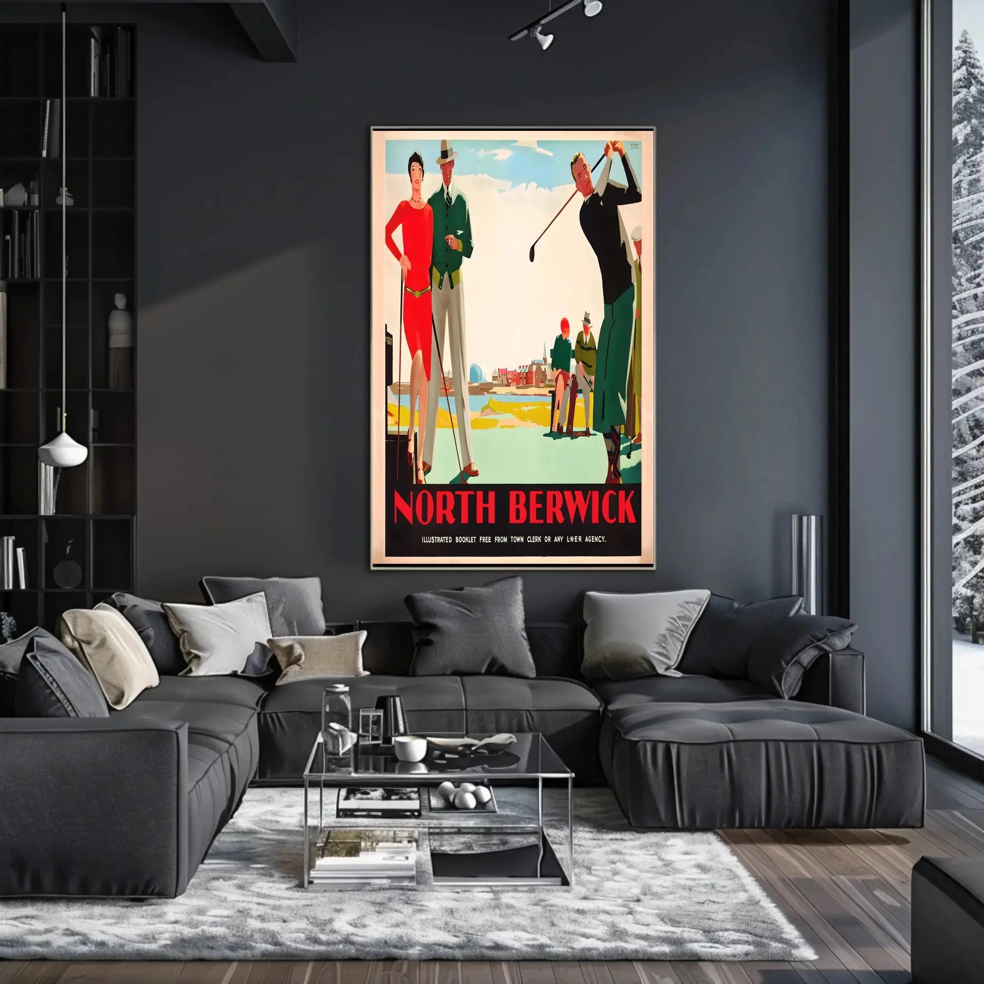 North Berwick Golf Elegance Art Deco Travel Poster PosterGoat