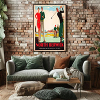 North Berwick Golf Elegance Art Deco Travel Poster PosterGoat