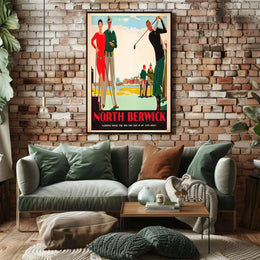 North Berwick Golf Elegance Art Deco Travel Poster PosterGoat