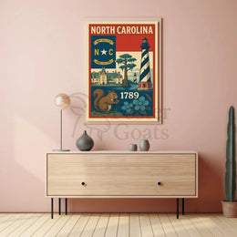 North Carolina Heritage Vintage Art Cultural or Heritage Poster PosterGoat