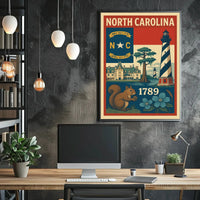 North Carolina Heritage Vintage Art Cultural or Heritage Poster PosterGoat
