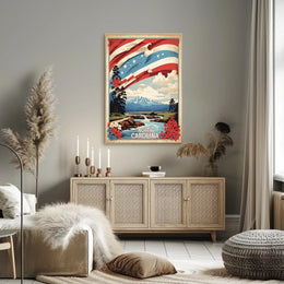 North Carolina Scenic Landscape Travel Poster PosterGoat