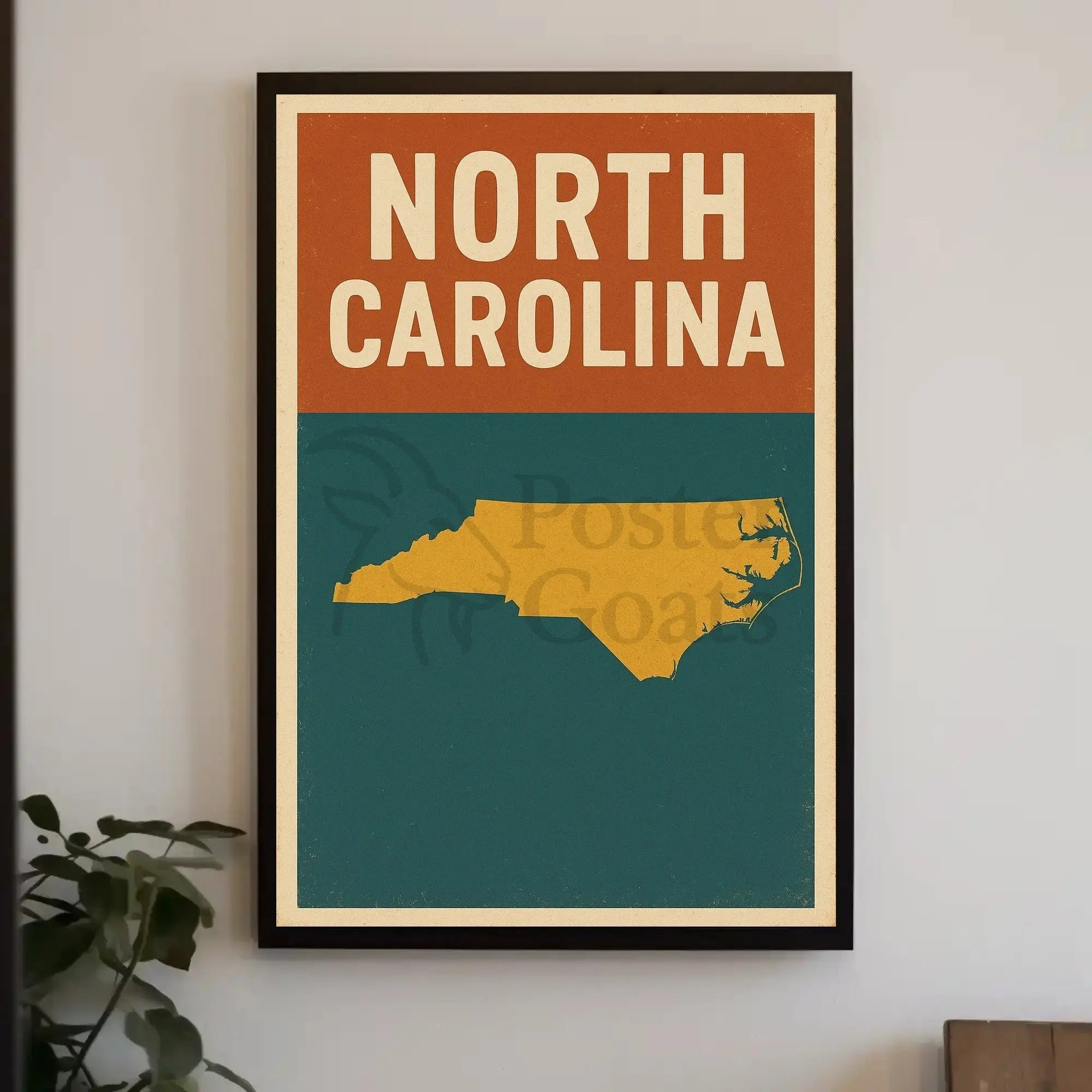 North Carolina State Map Vintage Travel Poster PosterGoat