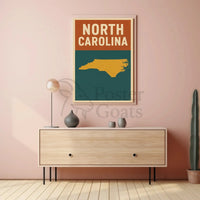 North Carolina State Map Vintage Travel Poster PosterGoat