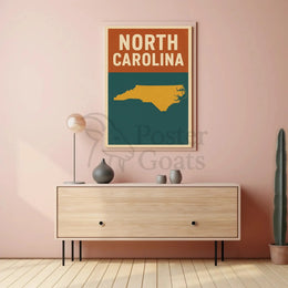 North Carolina State Map Vintage Travel Poster PosterGoat