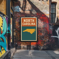 North Carolina State Map Vintage Travel Poster PosterGoat