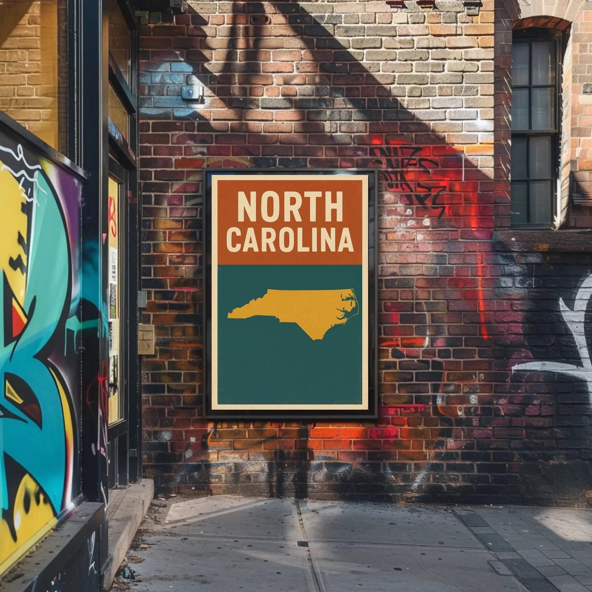North Carolina State Map Vintage Travel Poster PosterGoat