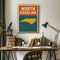North Carolina State Map Vintage Travel Poster PosterGoat
