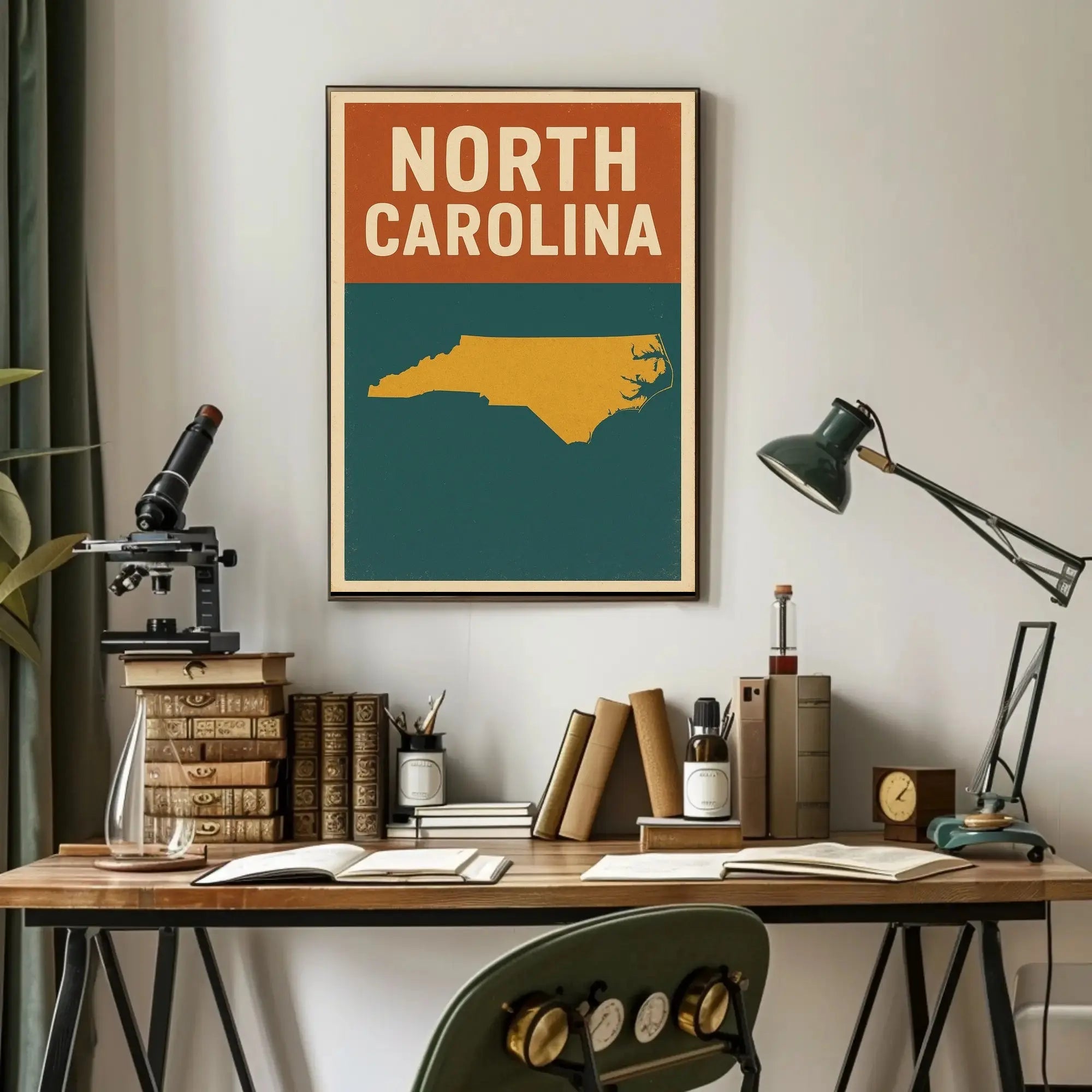 North Carolina State Map Vintage Travel Poster PosterGoat