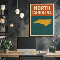 North Carolina State Map Vintage Travel Poster PosterGoat