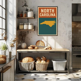 North Carolina State Map Vintage Travel Poster PosterGoat
