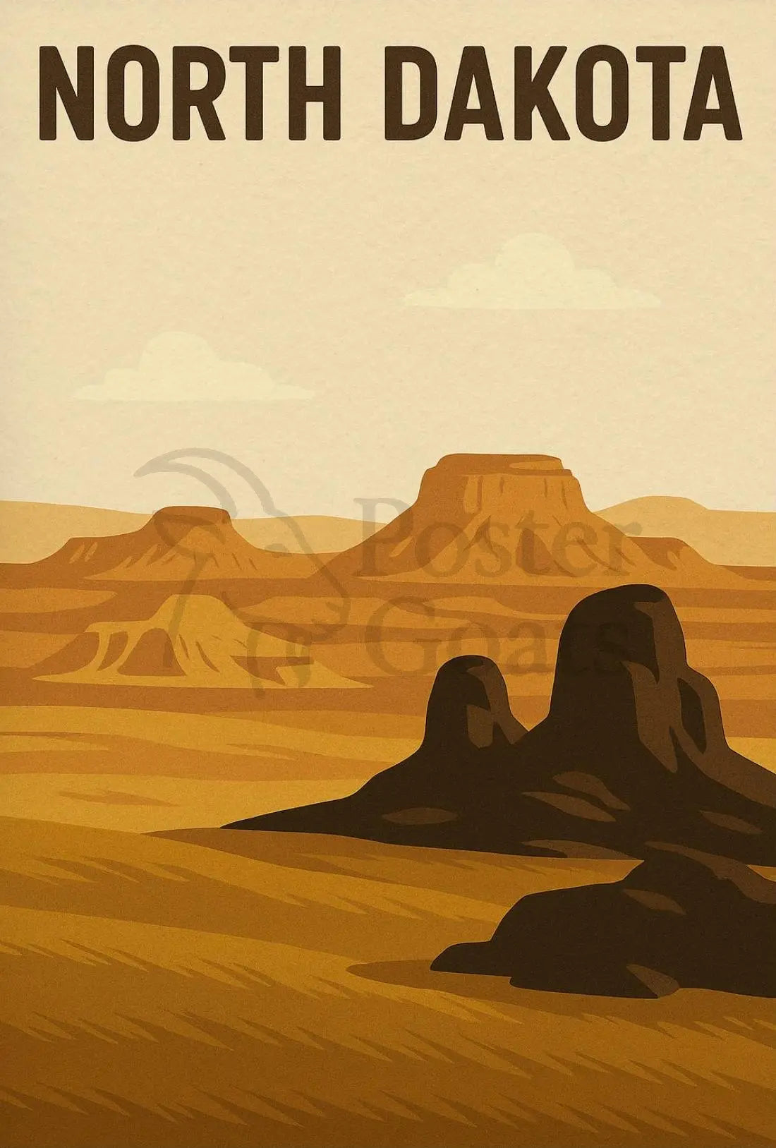 North Dakota Adventure Vintage Travel Poster PosterGoat