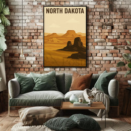 North Dakota Adventure Vintage Travel Poster PosterGoat