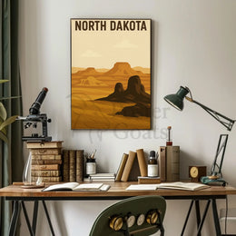 North Dakota Adventure Vintage Travel Poster PosterGoat