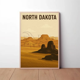 North Dakota Adventure Vintage Travel Poster PosterGoat