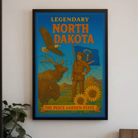 North Dakota Pride Nature Tribute Vintage Travel Poster PosterGoat