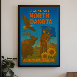 North Dakota Pride Nature Tribute Vintage Travel Poster PosterGoat