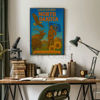 North Dakota Pride Nature Tribute Vintage Travel Poster PosterGoat