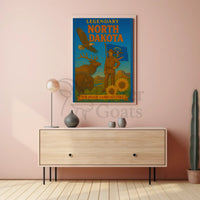 North Dakota Pride Nature Tribute Vintage Travel Poster PosterGoat