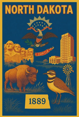 North Dakota Pride Vintage Cultural Poster PosterGoat