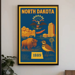 North Dakota Pride Vintage Cultural Poster PosterGoat