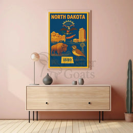 North Dakota Pride Vintage Cultural Poster PosterGoat