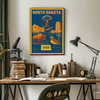 North Dakota Pride Vintage Cultural Poster PosterGoat