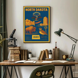 North Dakota Pride Vintage Cultural Poster PosterGoat