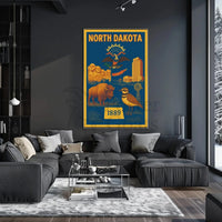 North Dakota Pride Vintage Cultural Poster PosterGoat