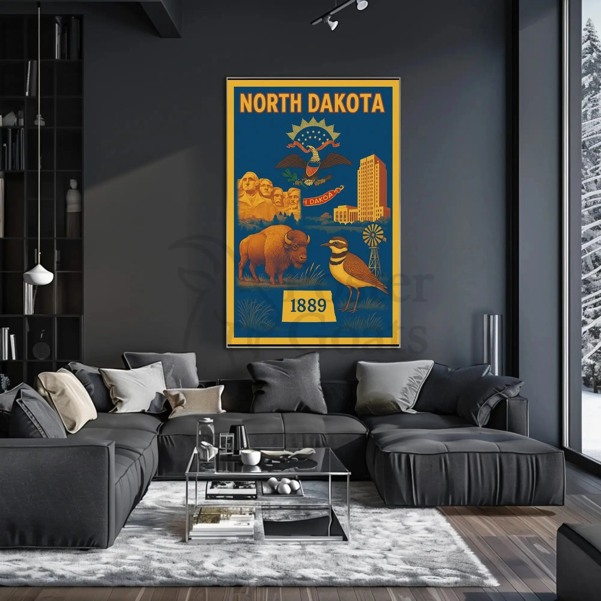 North Dakota Pride Vintage Cultural Poster PosterGoat