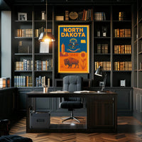 North Dakota Statehood 1889 Cultural Heritage Vintage Poster PosterGoat